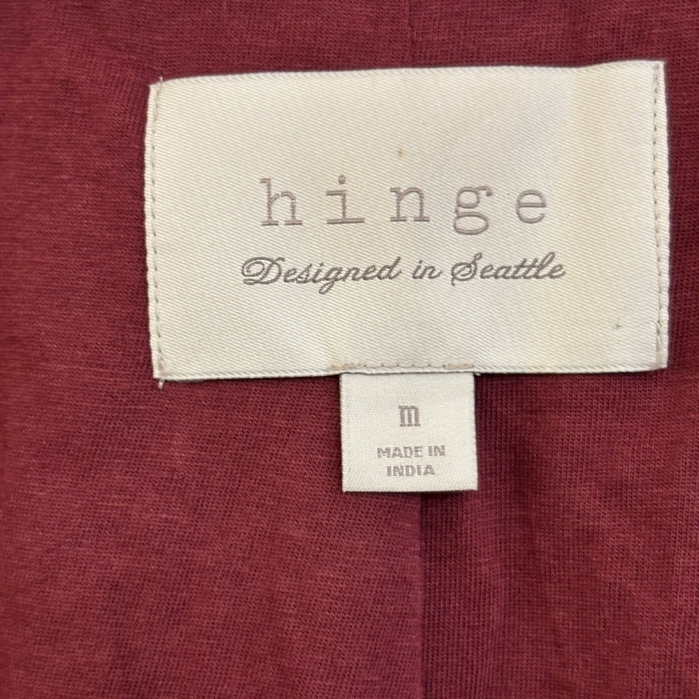 Hinge Leather Peplum Jacket in Deep Maroon Sz Medium - Picture 6 of 15